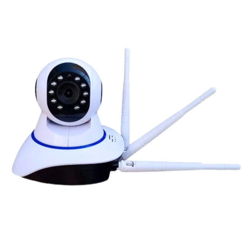 Câmera Ip Wireless Wifi Com 3 Antenas Onvif P2p Hd Giro 355°