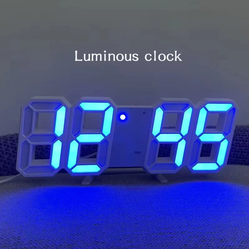 Relógio 3D LED Digital de Mesa, Despertador, Relógio de Parede Hora/Data/Temperatura para Casa Cozinha Escritórios Relógio Decoração Jardim Relógios