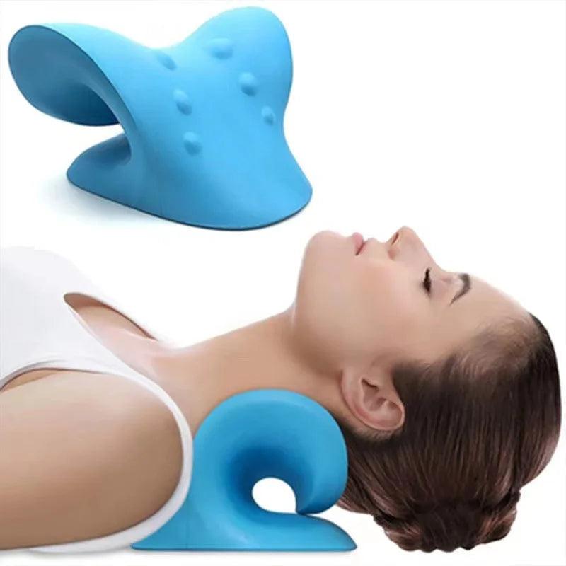 Alongador de pescoço Relaxante de ombro Dispositivo de tração para relaxamento muscular cervical Almofada de massagem para ombros Aliviar a dor Correção da coluna