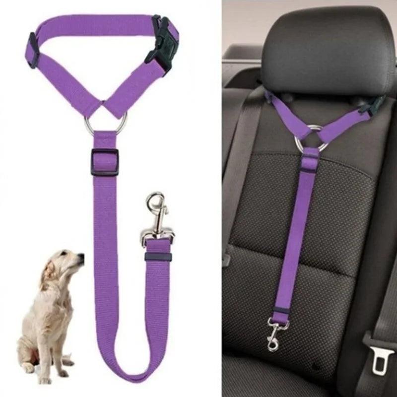 Mantenha seu animal de estimação seguro no carro com o cinto de segurança em nylon. Ajustável para cães de todos os tamanhos, pode ser usado como alça ou cinto no banco traseiro. Essencial para viagens, oferece praticidade e proteção ao seu companheiro