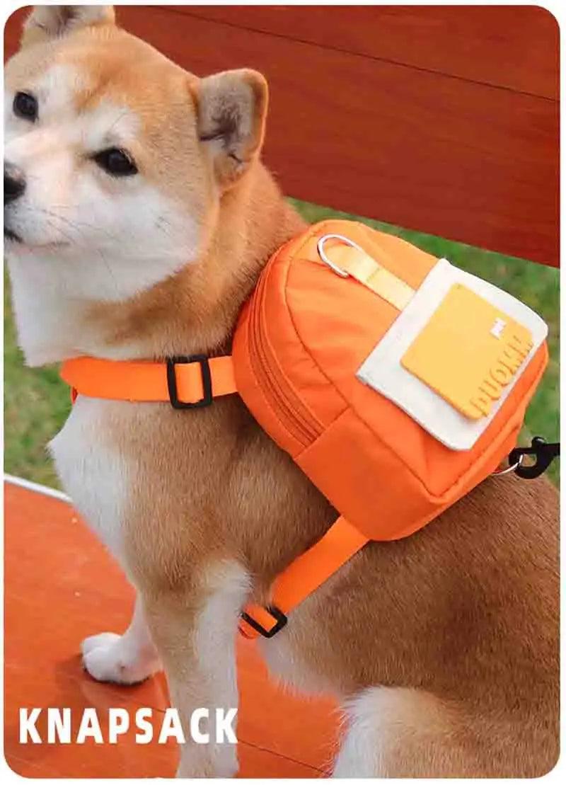 🎯 NOVO: Bolsa para armazenamento de lanches para animais de estimação com guia - Mochila multifuncional de grande capacidade para cães!🎯