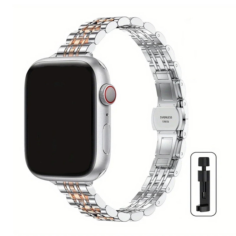 Stainless Steel Slim Band For Apple Watch Strap Ultra 49mm 45mm 44mm 42mm 41mm 40mm 38mm For iwatch Series 9/8/7/6/5/4/3/2/1/SE