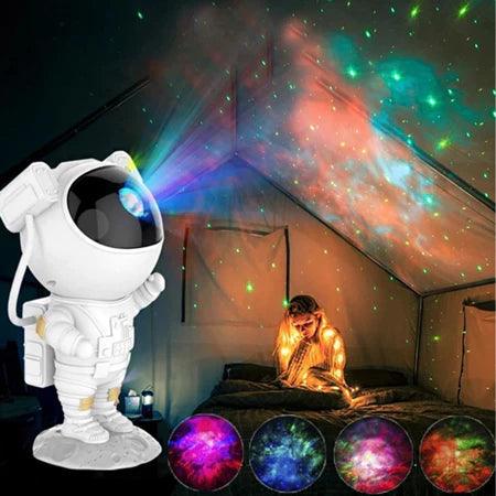 Abajur Projetor de Estrelas e Galáxia – Luz Noturna de Astronauta, Projetor Espacial com Nebulosa Estrelada e Lâmpada de Teto LED para Quarto e Decoração de Casa